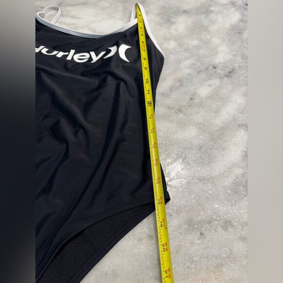 HURLEY Black & White Hem One Piece Swimsuit. Size Medium - Picture 7 of 12
